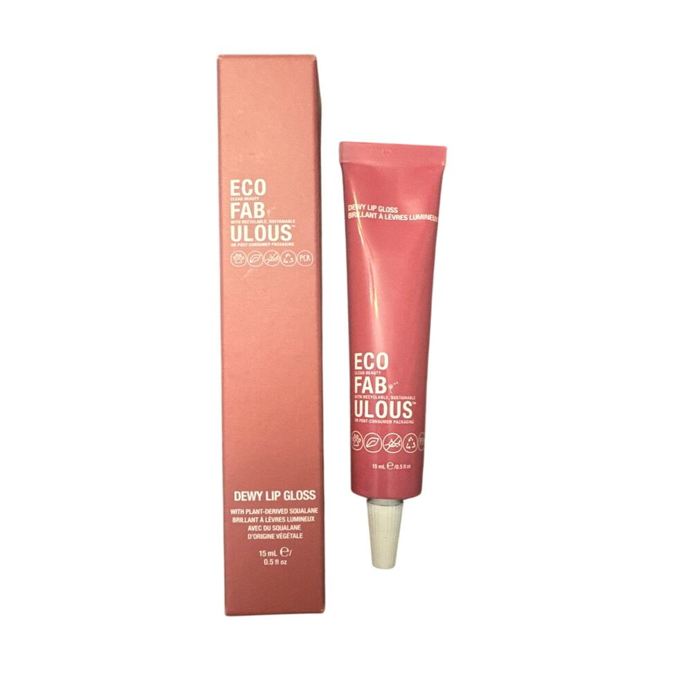 2 - ECO Fabulous Dewy Lip Gloss "Mist You" NIB Plant Derived